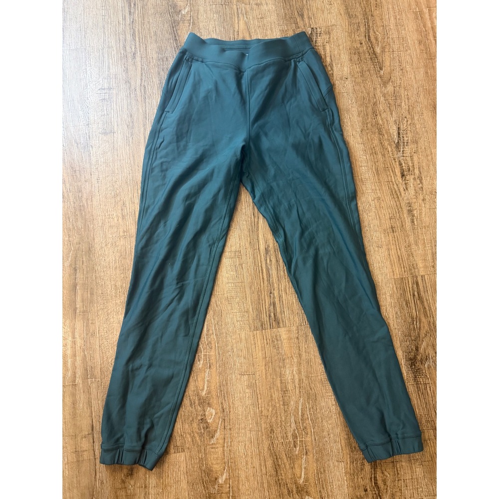 Lululemon Fleece Back Softshell Joggers Teal Green Ankle Zip Pants Size 4
